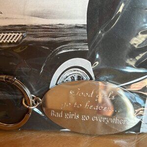 "Good girls" Silver Oval Keychain